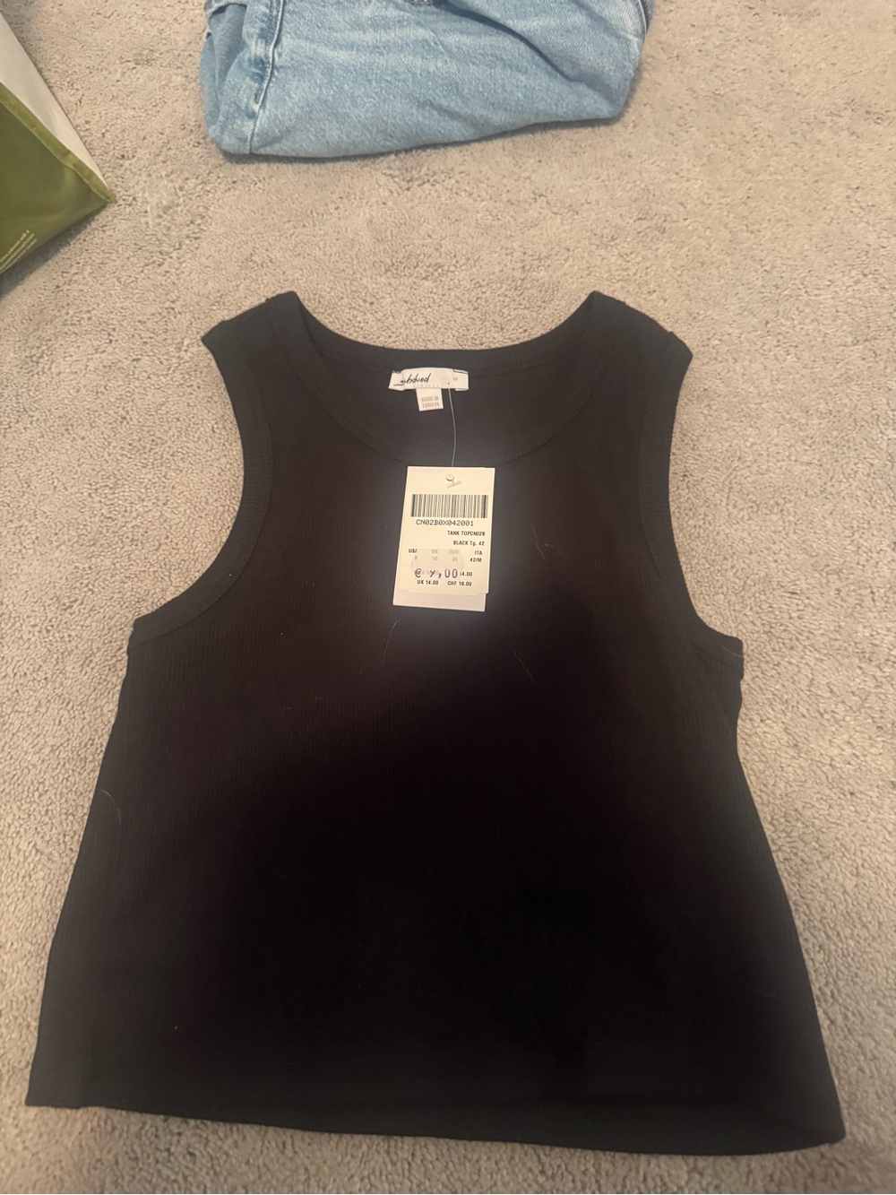 Black Ribbed Tank Top by Aritzia (Wilfred)